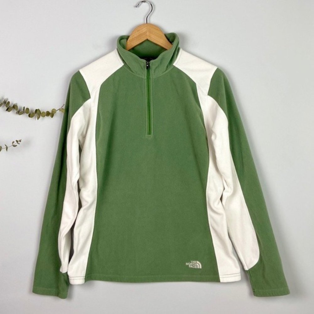 The North Face Green White Glacier TKA 100 Fleece